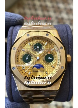 Audemars Piguet Royal Oak Perpetual Calendar Swiss Replica 904L Steel in Yellow Gold Casing