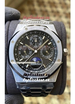 Audemars Piguet Royal Oak Perpetual Calendar Swiss Replica 904L Steel in Black Dial 