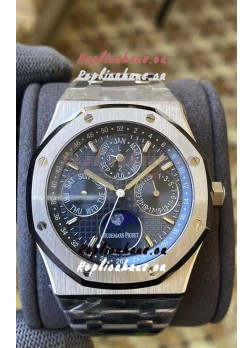 Audemars Piguet Royal Oak Perpetual Calendar Swiss Replica 904L Steel in Steel Blue Dial