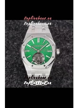 Audemars Piguet Royal Oak Flying Tourbillon 41mm Green Dial in 904L Casing - Green Tapisserie Dial