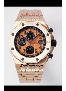 Audemars Piguet Royal Oak Offshore Champange Dial Chronograph 1:1 Mirror Replica Watch - Rose Gold 