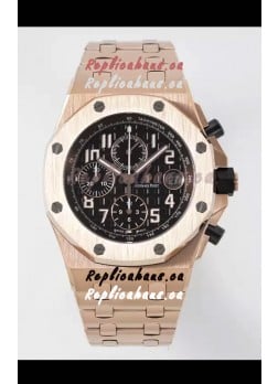 Audemars Piguet Royal Oak Offshore Black Dial Chronograph 1:1 Mirror Replica Watch - Rose Gold 