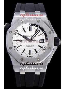 Audemars Piguet Royal Oak Diver Swiss Replica Watch White Dial 1:1 Quality 3120 Movement 904L Steel 