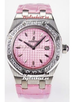 Audemars Piguet Royal Oak 33MM 904L Steel Quartz Pink Dial Swiss Replica Watch 