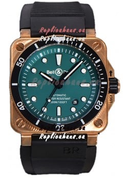 Bell & Ross BR03-92 Diver Green Dial Bronze Casing Swiss Replica Watch 1:1 Mirror Replica