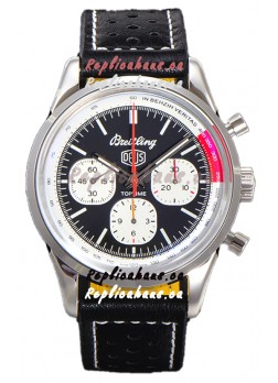 Breitling Top Time B01 Deus Edition Black Dial Leather Strap 1:1 Mirror Swiss Replica Watch 