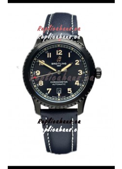 Breitling Navitimer Aviator 8 Automatic 41 Black Dial Blue Strap 1:1 Mirror Swiss Replica Watch 