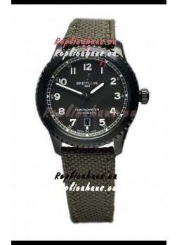 Breitling Navitimer Aviator 8 Automatic 41 Black Dial Nylon Strap 1:1 Mirror Swiss Replica Watch 