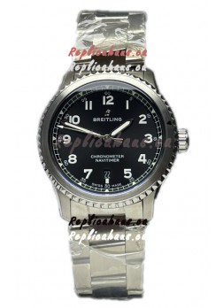 Breitling Navitimer Aviator 8 Automatic 41 Black Dial Steel Strap 1:1 Mirror Swiss Replica Watch 
