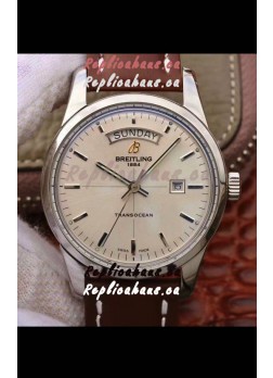 Breitling Transocean Day & Date Swiss Replica Watch in White Dial 1:1 Mirror Edition