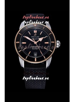 Breitling SuperOcean Heritage II 44MM Black Dial Two Tone 904L Rubber Strap 1:1 Mirror Replica