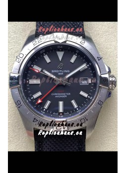 Breitling Avenger GMT Automatic 44 Swiss 1:1 Super Clone Replica Watch - Black Dial 