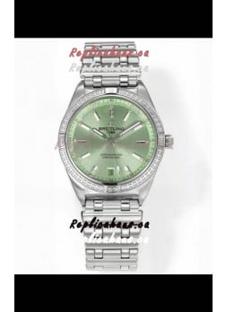 Breitling Chronomat 36MM Stainless Steel Casing 1:1 Mirror Replica Watch Green Dial