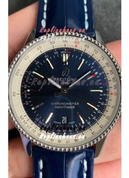 Breitling Navitimer 1 Automatic Swiss Replica Watch in Blue Dial - Leather Strap
