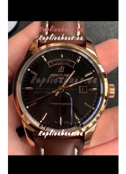 Breitling Transocean Day & Date Swiss Replica Watch in Black Dial 1:1 Mirror Edition