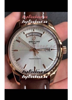 Breitling Transocean Day & Date Swiss Replica Watch in White Dial 1:1 Mirror Edition