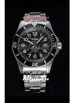 Breitling SuperOcean II 44mm 904L Steel Case 1:1 Mirror Replica Watch in Black Dial 