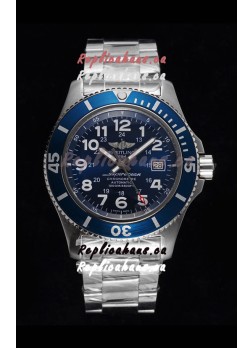 Breitling SuperOcean II 44mm 904L Steel Case 1:1 Mirror Replica Watch in Blue Dial 