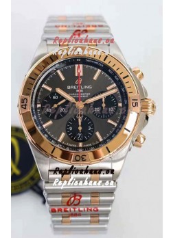 Breitling Chronomat B01 42 Edition Swiss 904L Steel 2 Tone Rose Gold with Grey Dial 1:1 Mirror Replica Watch