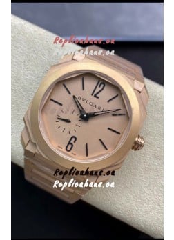Bvlgari Octo Finissmo Edition 1:1 Mirror Replica Sandblasted Rose Gold Casing