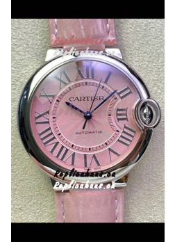Ballon De Cartier Swiss Automatic 1:1 Mirror Quality 36MM in Stainless Steel Pink Dial