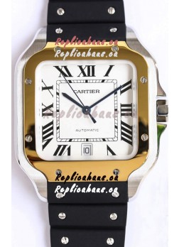 Santos De Cartier Two Tone Yellow Gold 1:1 Mirror Swiss Replica Watch 40MM