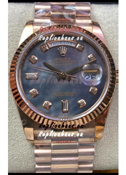 Rolex Day Date 36MM 118235 Rose Gold in Pearl Dial 1:1 Mirror Replica Watch