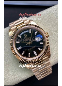 Rolex Day Date 40MM 228238a 1:1 Rose Gold in Black Dial 1:1 Mirror Replica Watch
