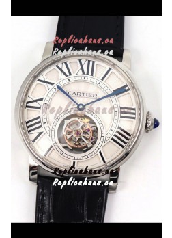 Rotonde De Cartier Flying Tourbillon Swiss Replica Watch in Steel Casing