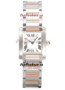 Cartier Tank Francaise Rose Gold Two Tone Swiss Quartz Replica Watch 25.70MM