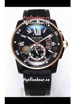 Calibre De Cartier Watch 42MM Blue Dial PVD Coated Case - 1:1 Mirror Replica Watch