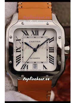 Santos De Cartier 1:1 Mirror Replica - 40MM Leather Strap Watch