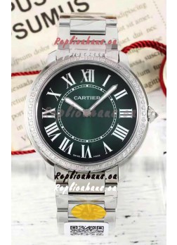 Cartier Ronde Must 36MM Swiss Quartz Green Dial 1:1 Mirror Swiss Replica Watch  