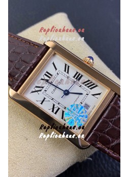 Cartier Tank Solo Swiss Automatic Watch in Rose Gold Plating Casing - 31MM Wide 1:1 Mirror Replica