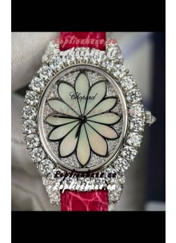 Chopard Super Clone L'Heure du Diamant Mossanites Steel Casing Watch 34MM