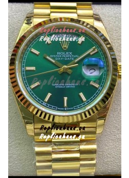 Rolex Day Date 118238 Presidential 18K Yellow Gold Watch 36MM - Green Dial 1:1 Mirror Quality