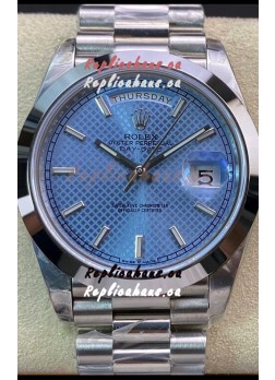 Rolex Day Date Presidential M228206-0004 904L Steel 40MM - Light Blue Dial 1:1 Mirror Quality Watch
