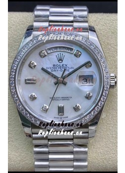 Rolex Day Date Presidential 904L Steel 36MM - White Pearl Dial 1:1 Mirror Quality Watch