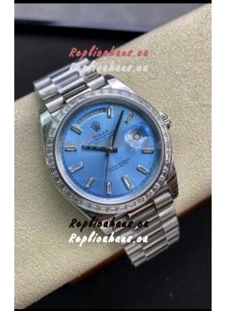 Rolex Day Date Presidential M228396TBR-0002 904L 40MM - Ice Blue Dial 1:1 Mirror Quality Watch