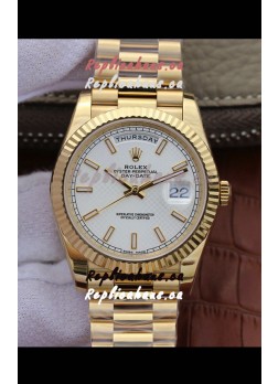 Rolex Day Date Presidential 904L Steel Yellow Gold 40MM - White Dial 1:1 Mirror Quality Watch