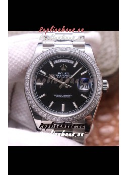 Rolex Day Date Presidential 904L Steel 40MM - Black Dial 1:1 Mirror Quality Watch
