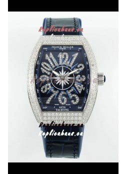 Franck Muller Vanguard V32 Blue Dial - Diamonds Casing Swiss Replica Watch