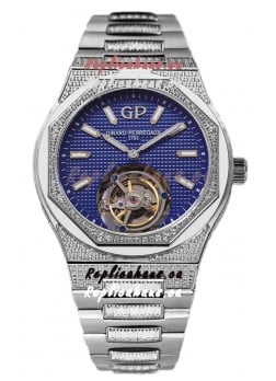 Girard Perregaux Laureato Tourbillon 1:1 Blue Dial  Mirror Swiss Replica Watch 