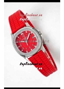 Patek Philippe Aquanaut LUCE 5072A-001 Quartz Swiss Replica Watch in Red Dial - 35MM