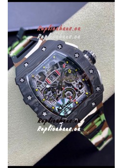 Richard Mille RM011 Felipe Massa 1:1 Mirror Quality One Piece Black Forged Carbon Case Watch