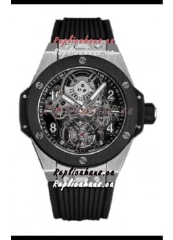 Hublot Big Bang Tourbillon Titanium Casing Ceramic Bezel Watch in 45MM 1:1 Mirror Replica