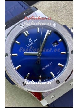 Hublot Classic Fusion 1:1 Mirror Replica Swiss Watch in 904L Steel Casing Blue Dial 42MM