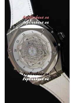 Hublot Big Bang Sang Bleu 45MM Stainless Steel White Dial Swiss Replica Watch 