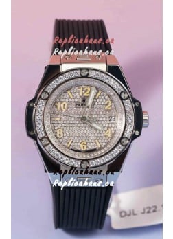 Hublot Big Bang One Click Mossanites Paved Dial Swiss Replica Watch