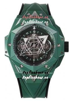 Hublot Big Bang UNICO Sang Bleu II Green Ceramic 1:1 Mirror Quality Swiss Replica Watch